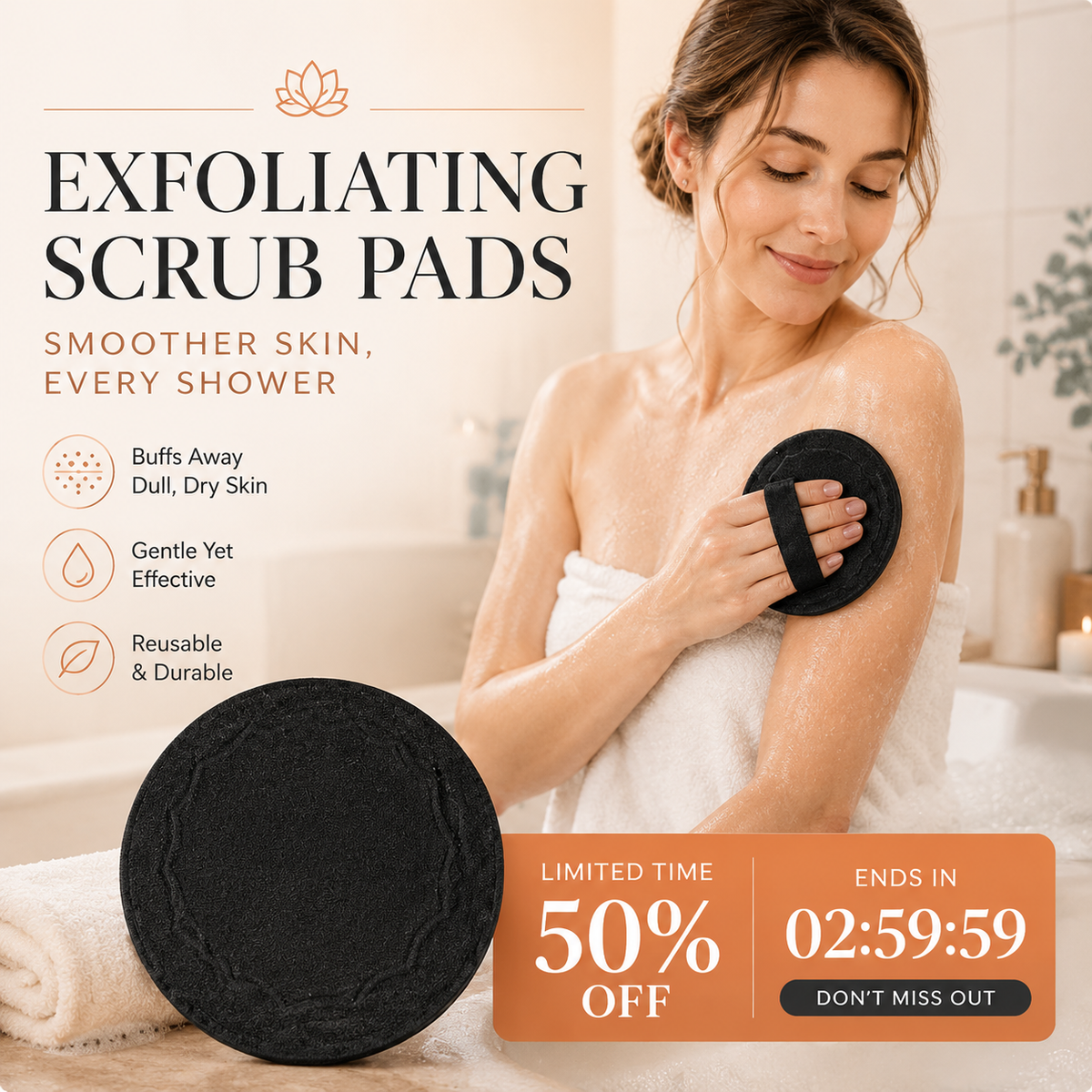 🚿Exfoliating Scrub Bath Pads🧖♀️